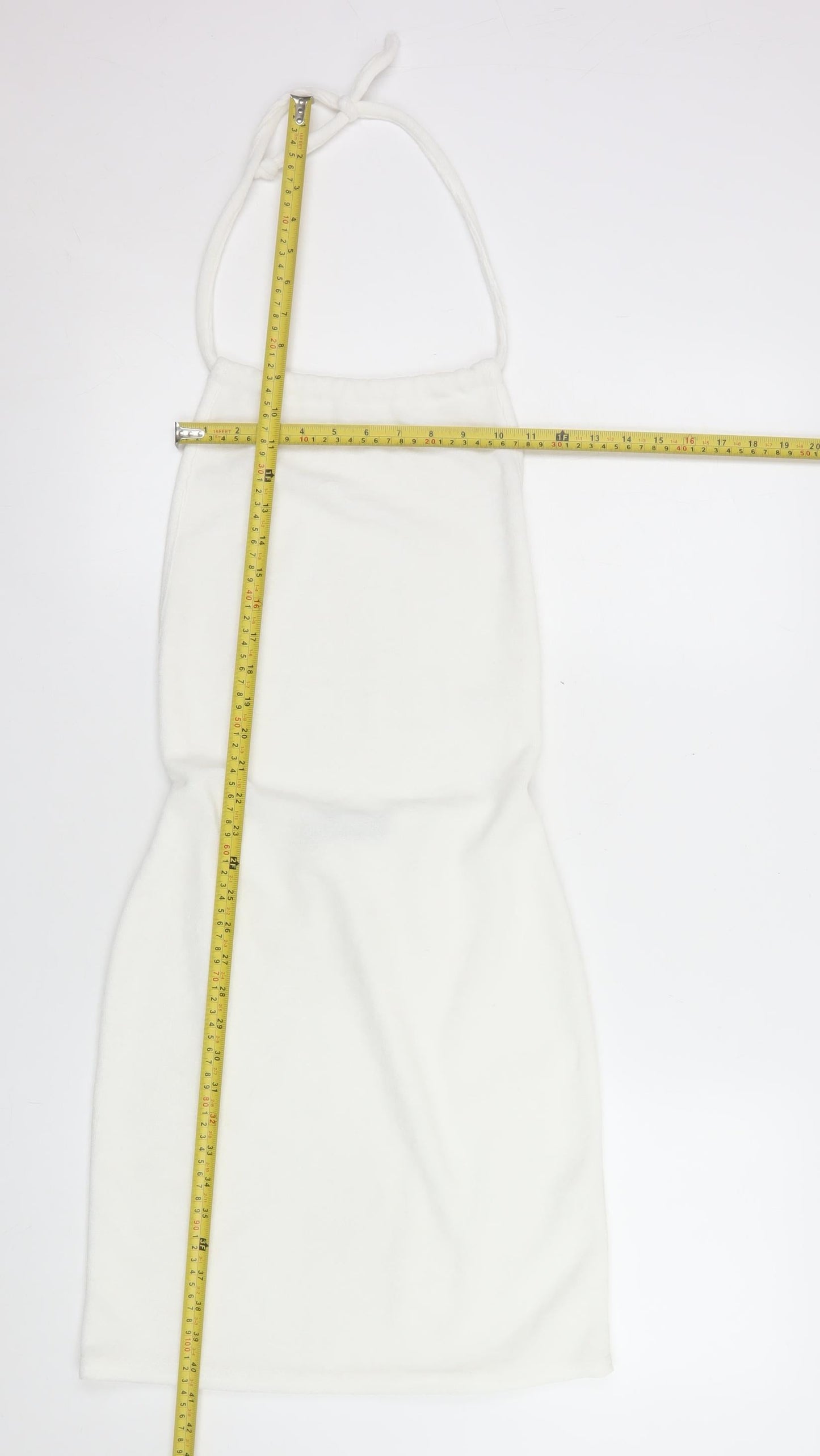 PrettyLittleThing Womens White Halter Bodycon Dress Size 12