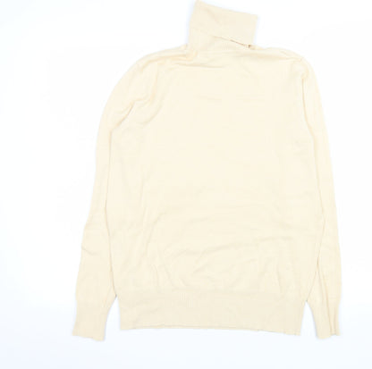 Saint Tropez Womens Beige Roll Neck Long Sleeve Pullover Jumper L