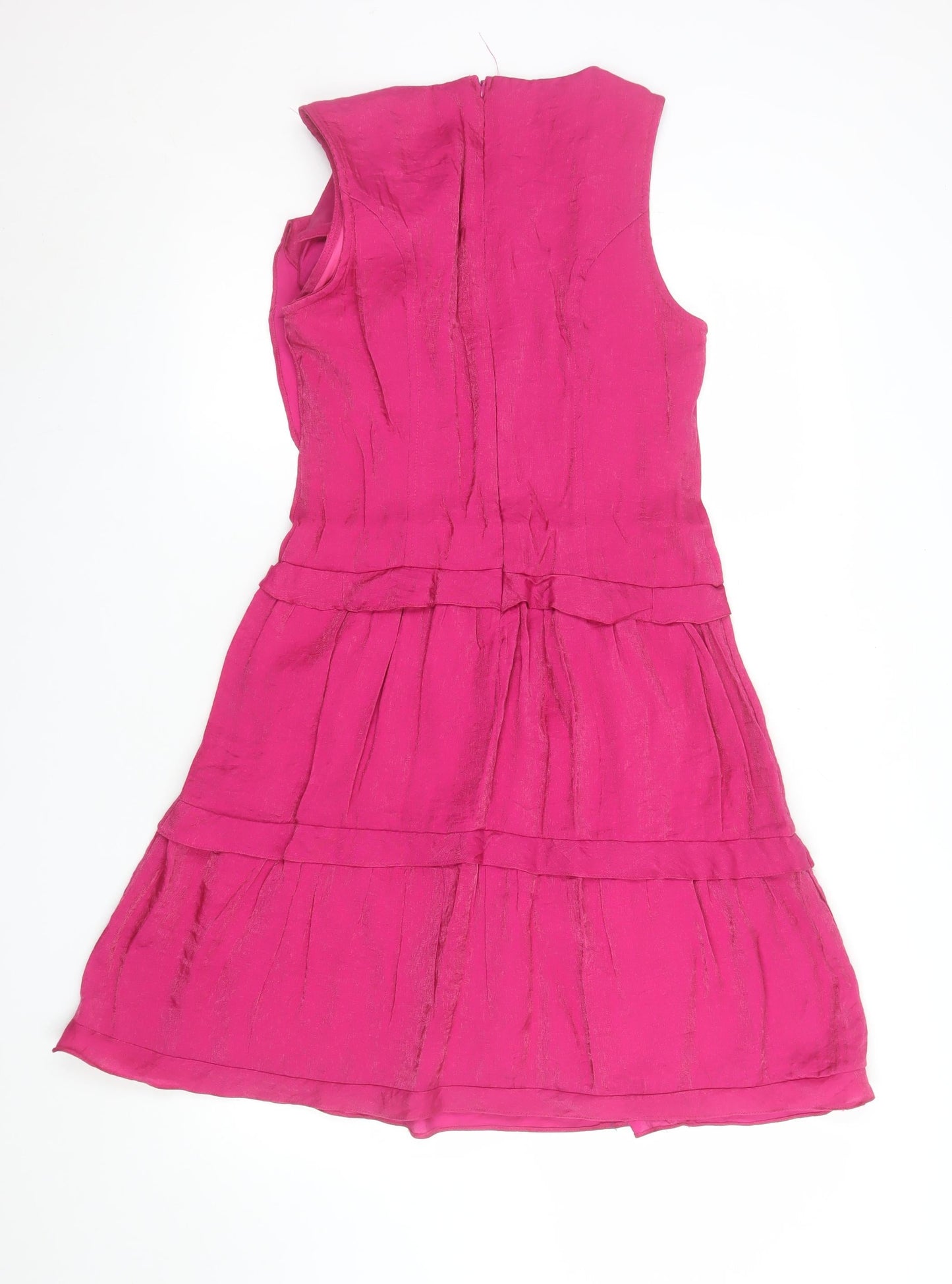ELAE Women's Pink Knee Length Fit & Flare Sleeveless Party Dress M