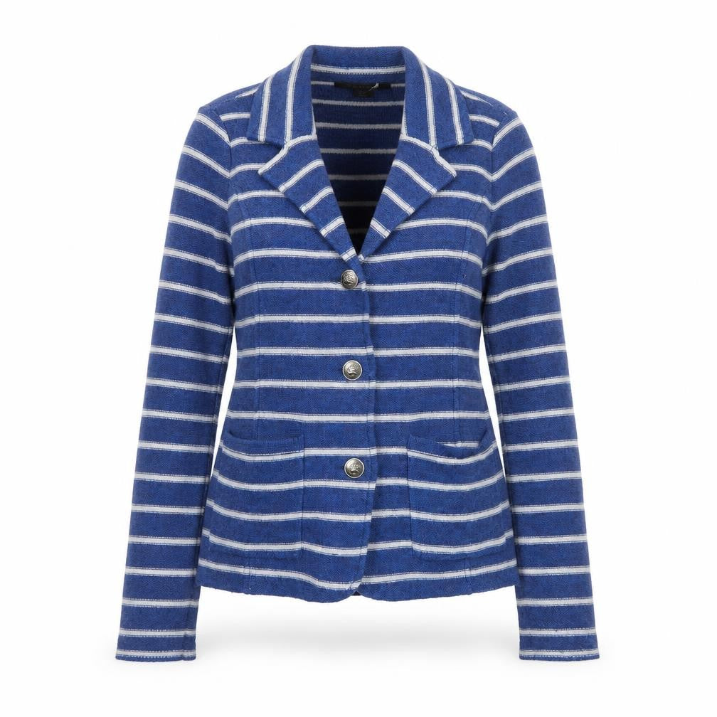 Tahari Women's Blue Striped Single-Breasted Blazer Size S