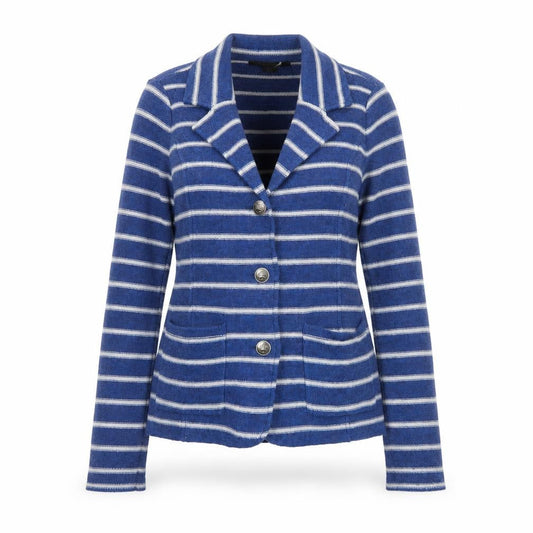 Tahari Women's Blue Striped Single-Breasted Blazer Size S