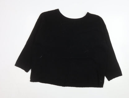 Joules Womens Black V-Neck Button Cardigan Size 18