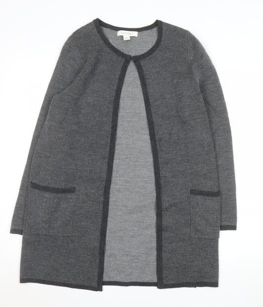 Ellen Tracy Women's Grey Long Sleeve Open Knit Cardigan Size L