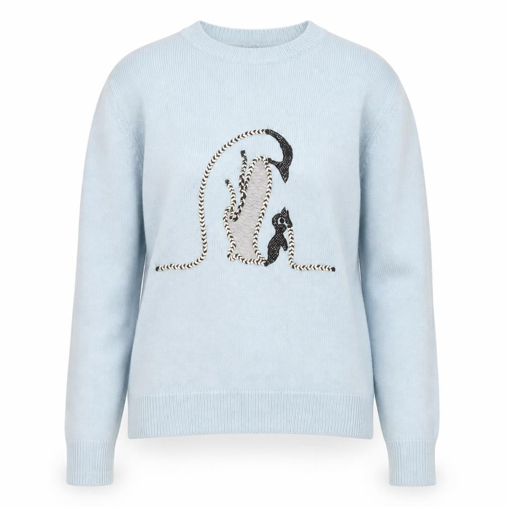 Marks & Spencer Women’s Blue Penguin Jumper Small Crew Neck Knitwear