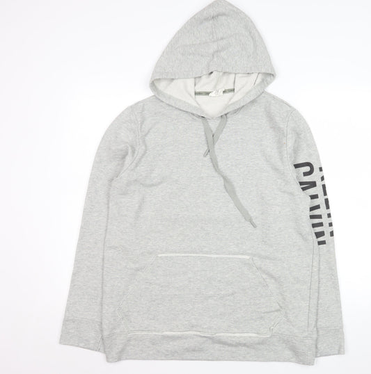 Calvin Klein Men's Grey Logo Pullover Hoodie Size L