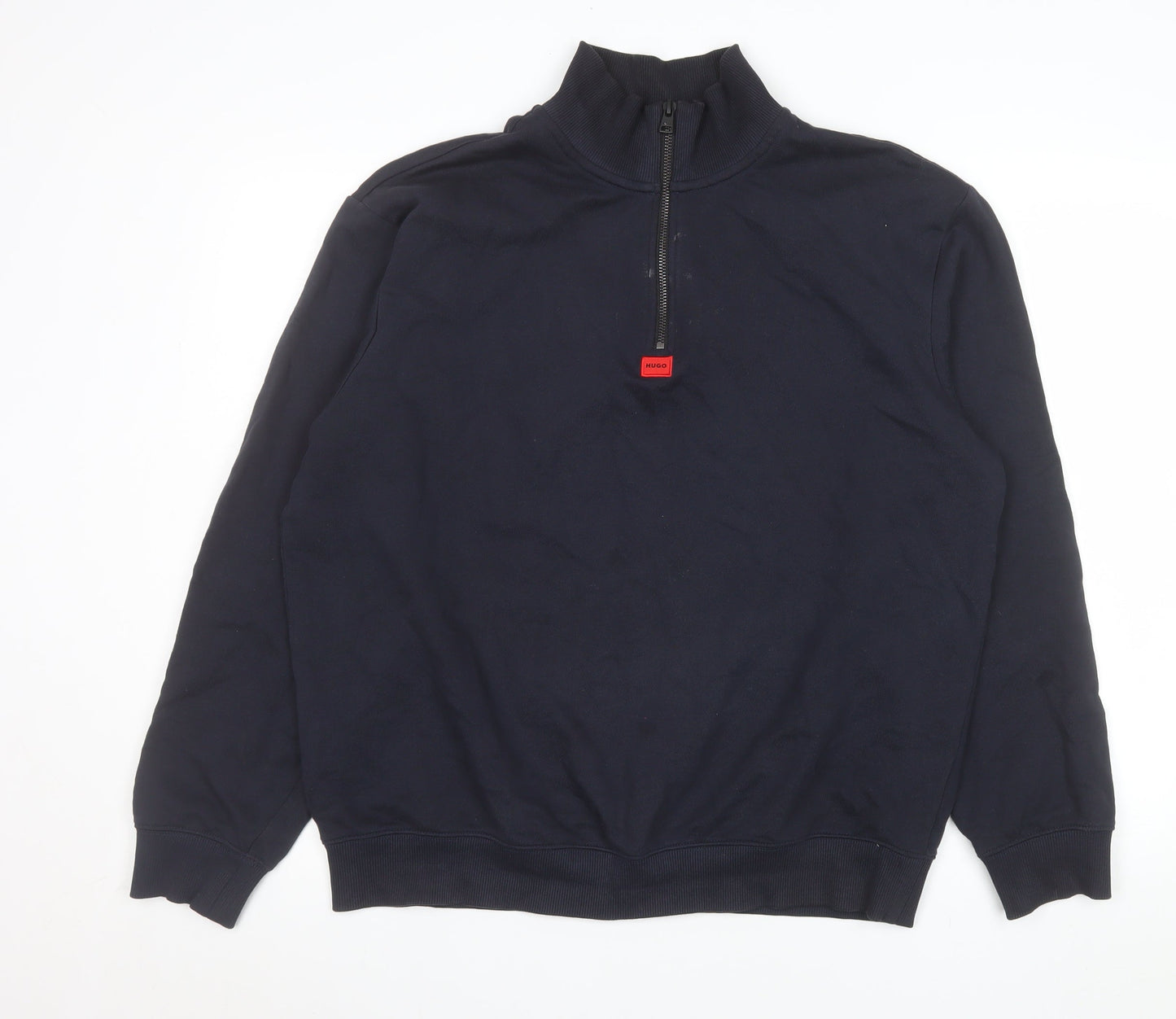 HUGO Men's Blue Mock Neck 1/2 Zip Sweatshirt Size M