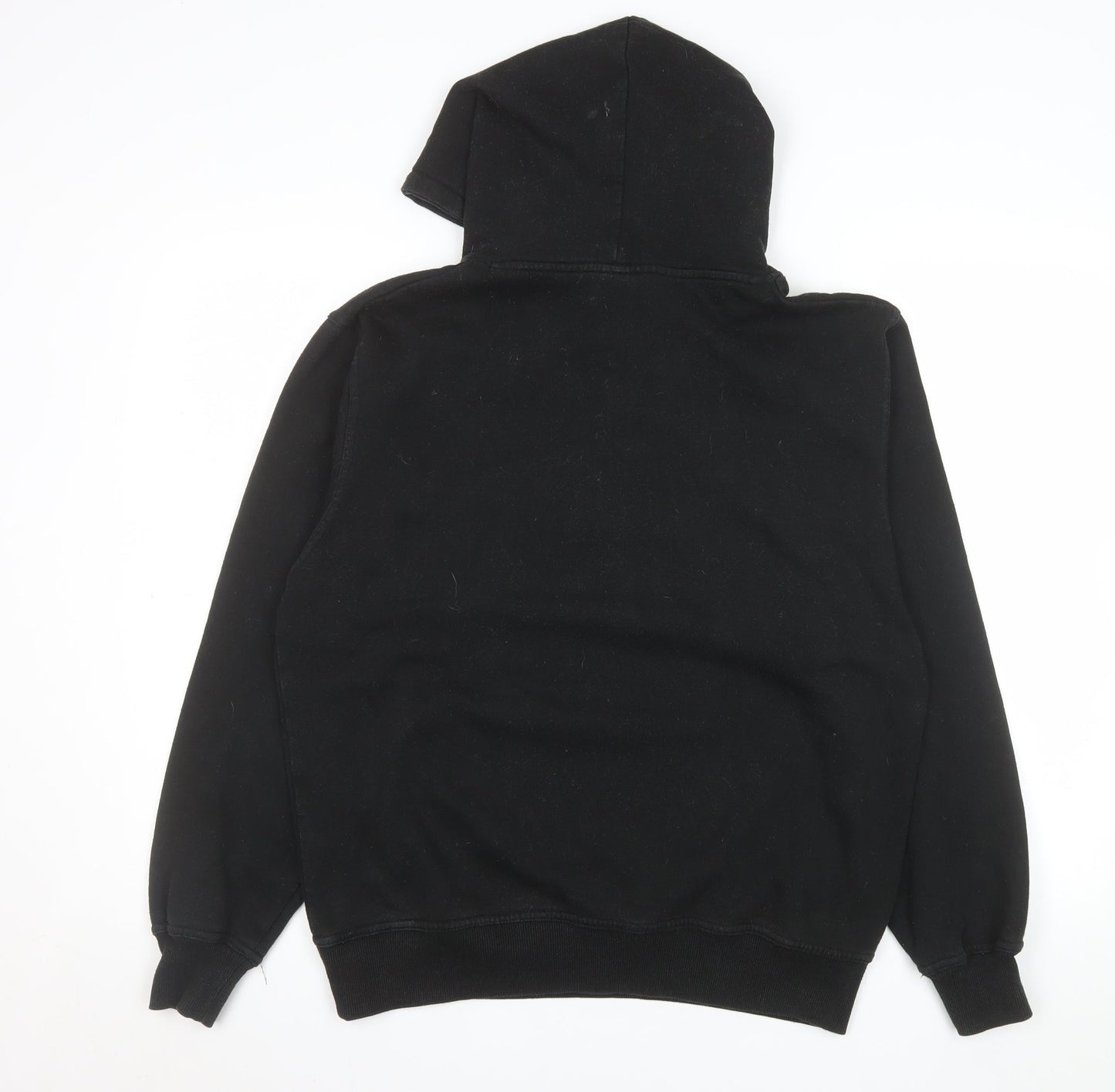 Dreambranding Men's Black Pullover Hoodie Small Graphic Print Fleece