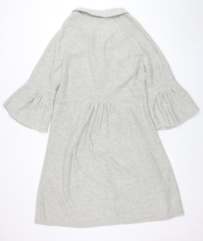 Wallis Women’s Grey Collared Button Knit Cardigan L