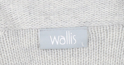 Wallis Women’s Grey Collared Button Knit Cardigan L