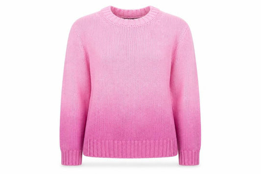 Front view of French Connection Women's Pink Cotton Crew Neck Jumper, size M