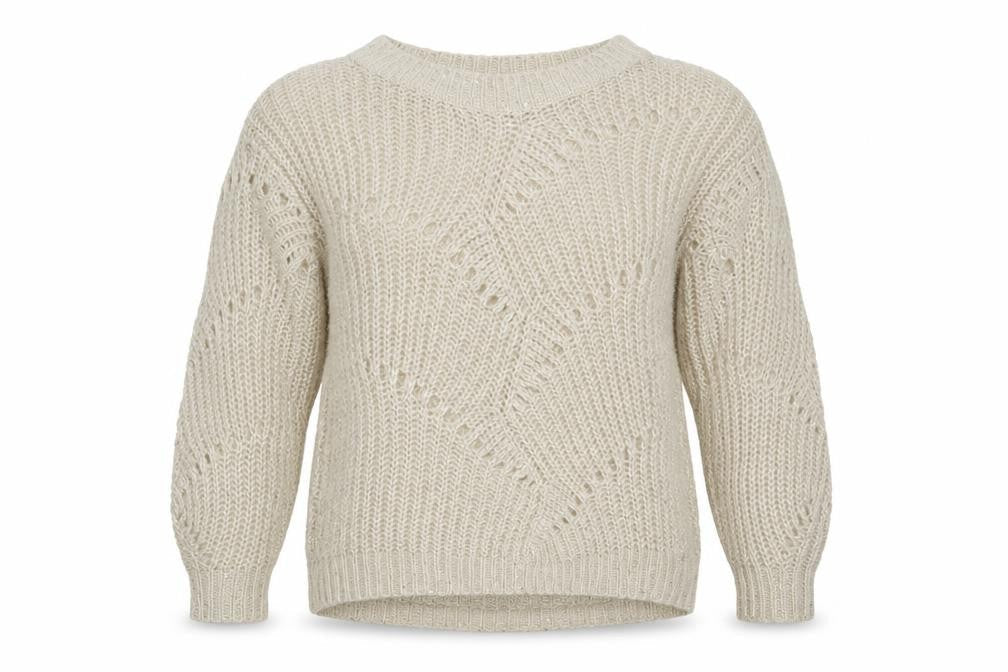 Next Women Ivory Chunky-Knit Crew Neck Jumper Size M