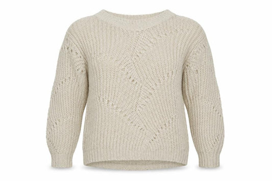 Next Women Ivory Chunky-Knit Crew Neck Jumper Size M