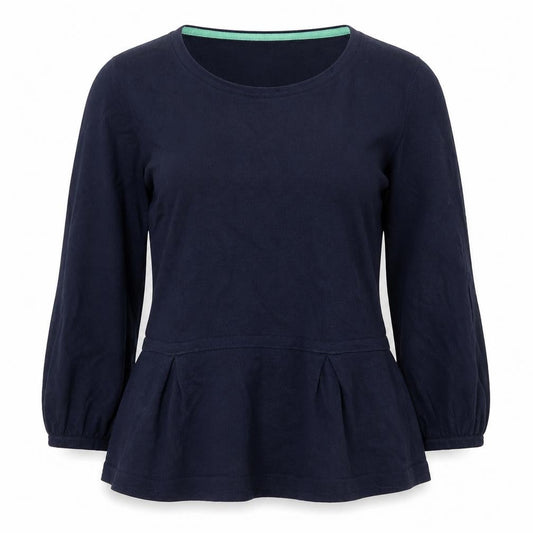 Boden Women's Blue Long Sleeve Tunic Blouse Size 4 Cotton Cashmere Blend