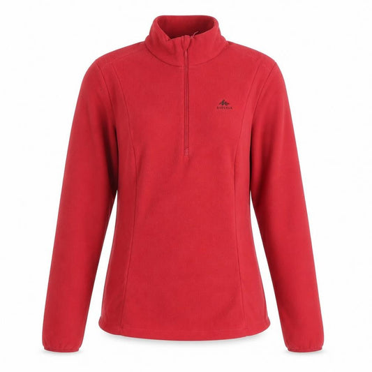 Quechua Women Red Fleece 1/2 Zip Pullover Sweatshirt Size M