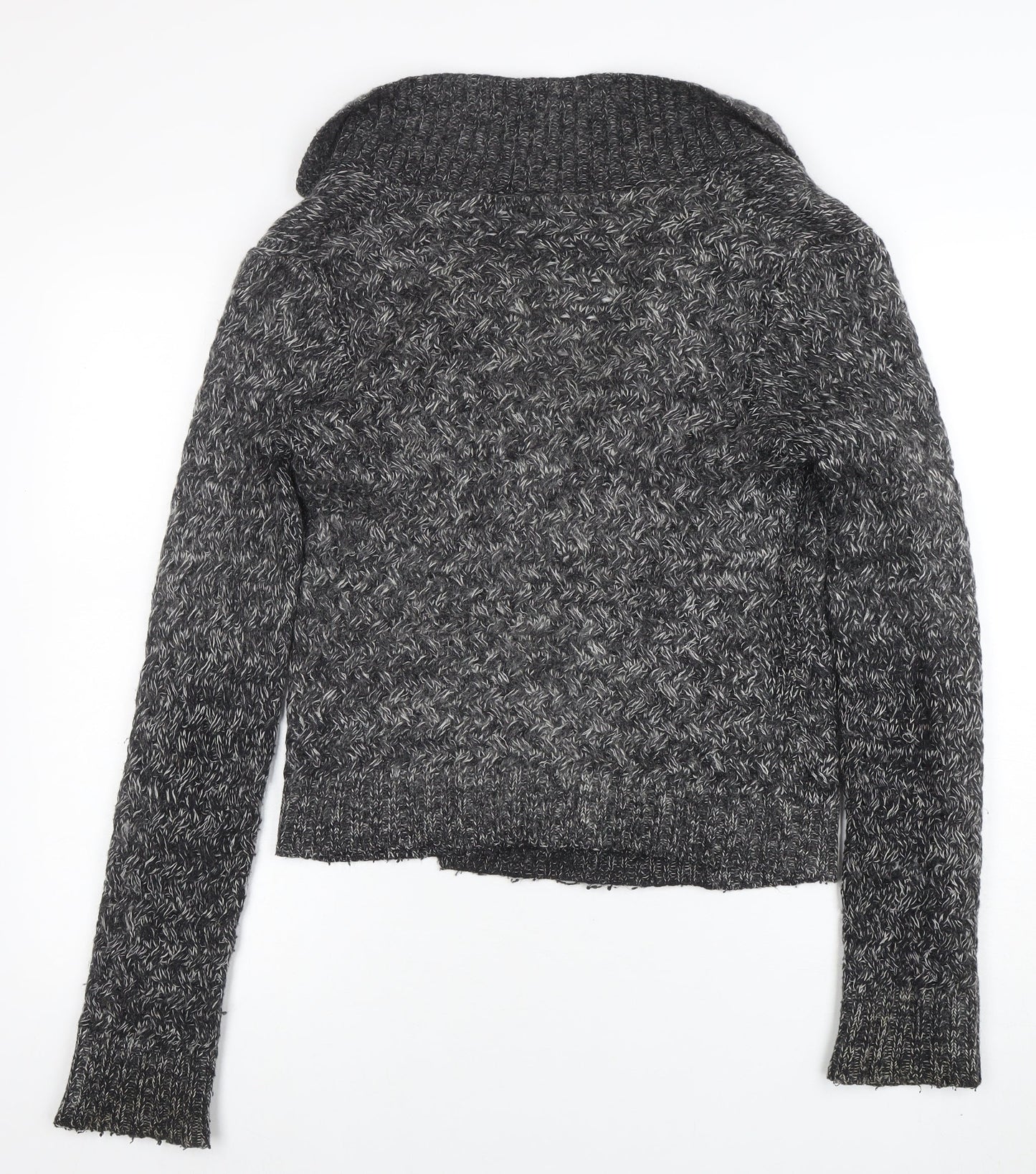 GANT Womens Grey Chunky Knit Wool Blend Shawl Collar Cardigan Size M