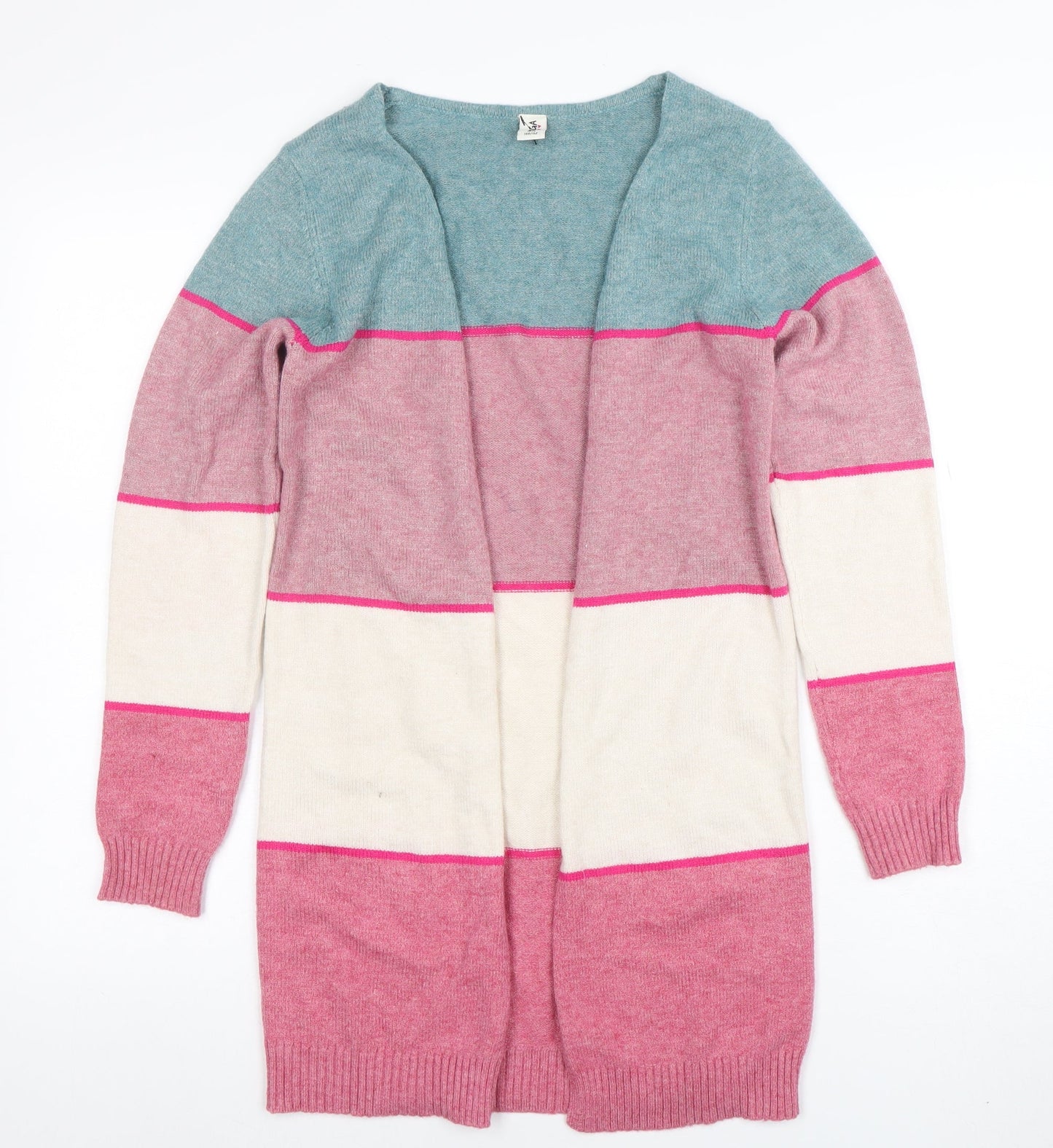 Yigga Teens Multicoloured Knit Long Sleeve Open Cardigan Size 12
