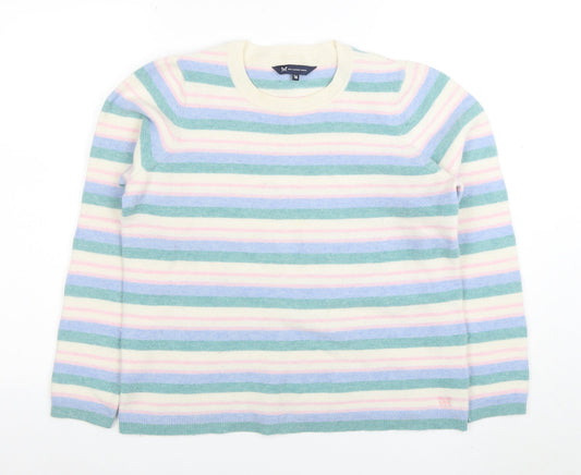Crew Clothing Women’s Multicoloured Striped Merino Wool Jumper Size 16