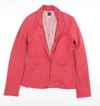 Bershka Women's Pink Regular Fit One-Button Blazer Size S