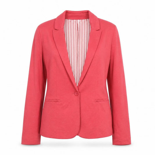 Bershka Women's Pink Regular Fit One-Button Blazer Size S