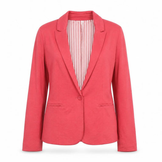 Bershka Women's Pink Regular Fit One-Button Blazer Size S