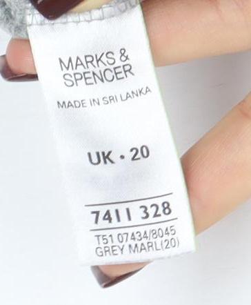 Marks and Spencer Women Grey Size 20 1/2 Zip Fleece Jacket