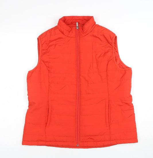 Marks & Spencer Women Red Size 14 Quilted Puffer Waistcoat