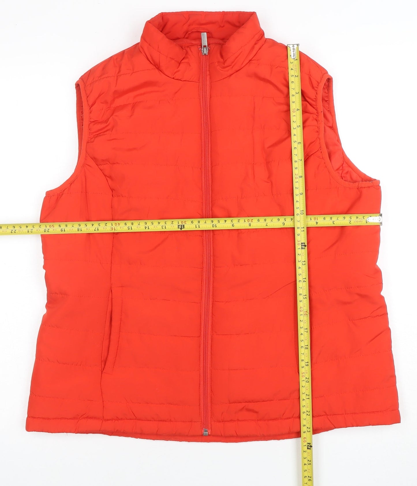 Marks & Spencer Women Red Size 14 Quilted Puffer Waistcoat