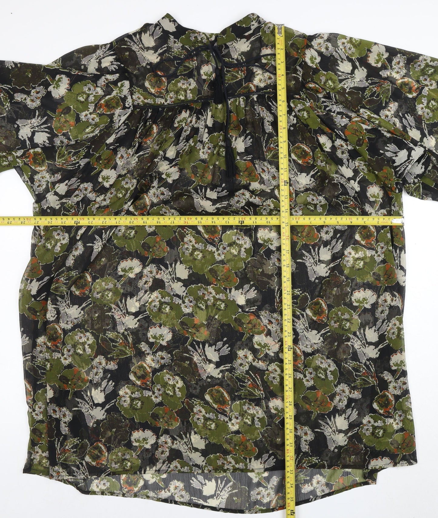 Zara Women Multicoloured Floral Shift Dress Size 12 Sheer Boho Style