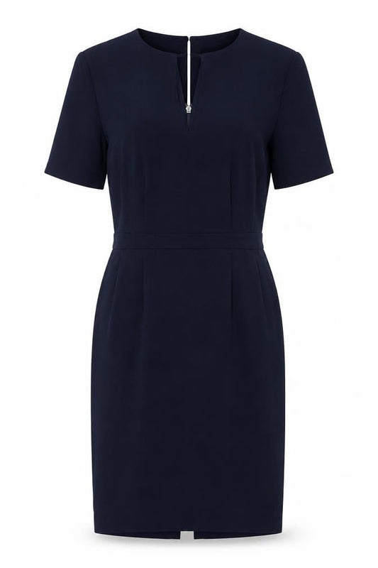 Warehouse Women's Blue Shift Work Dress Size 12 Half Sleeve