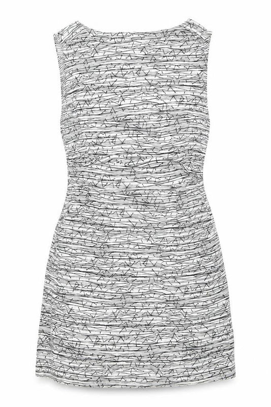 Per Una Women’s White Geometric Shift Dress Size 12 Sleeveless