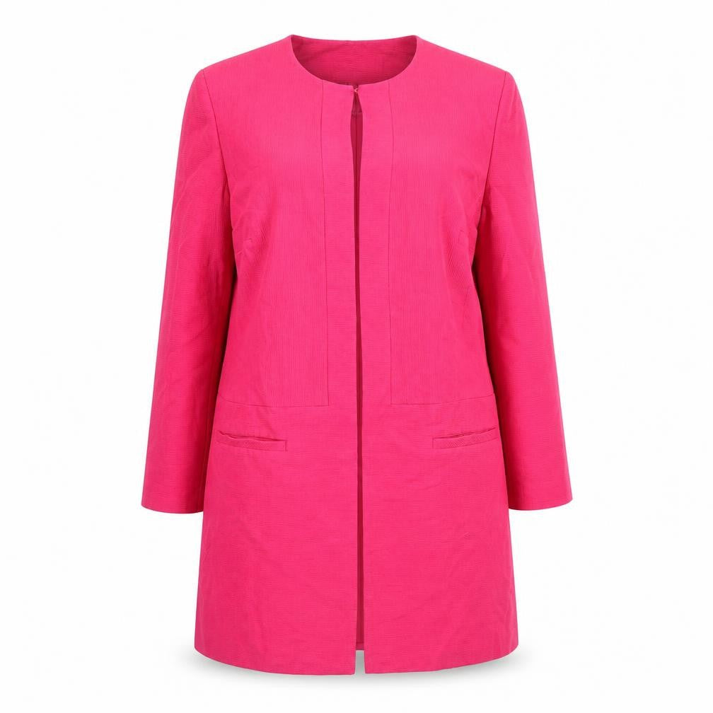 Fenn Wright Manson Women's Pink Size 18 Tailored Woven Long Blazer Jacket