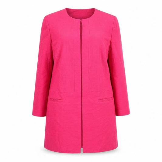 Fenn Wright Manson Women's Pink Size 18 Tailored Woven Long Blazer Jacket