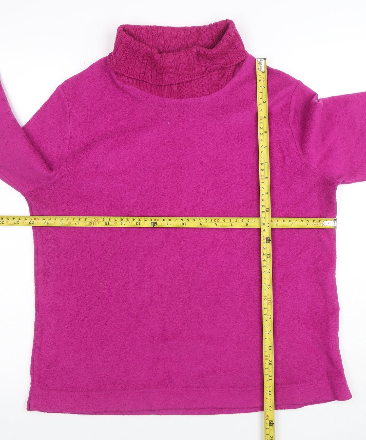 St. John's Bay Women's Pink Petite Large Pullover Cowl Neck Sweatshirt