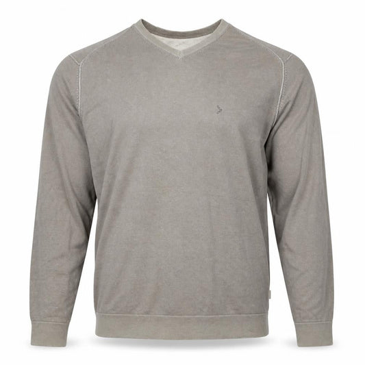 Sonneti Men’s Brown V-Neck Cotton Blend Jumper 2XL Casual Knit
