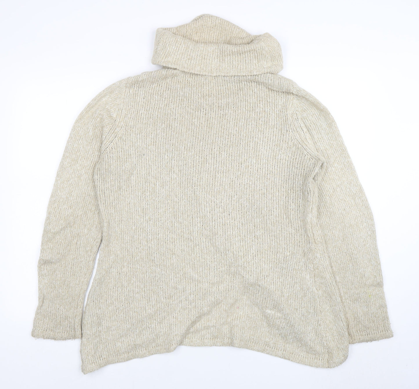 Apricot Women Beige Roll Neck Long Sleeve Knit Jumper Size 14