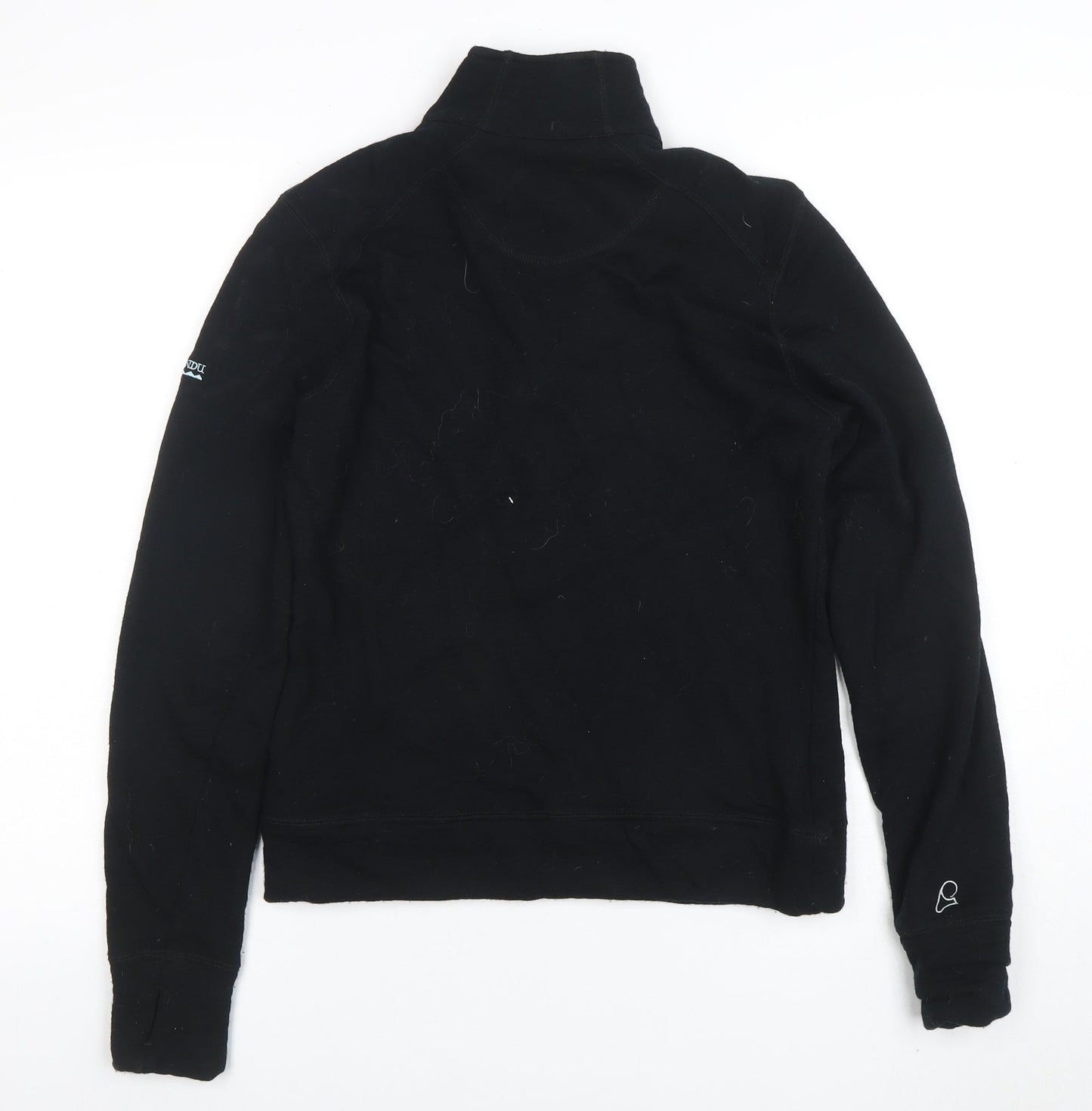 Kathmandu Women Black Merino Wool 1/2 Zip Pullover Hoodie Size 12