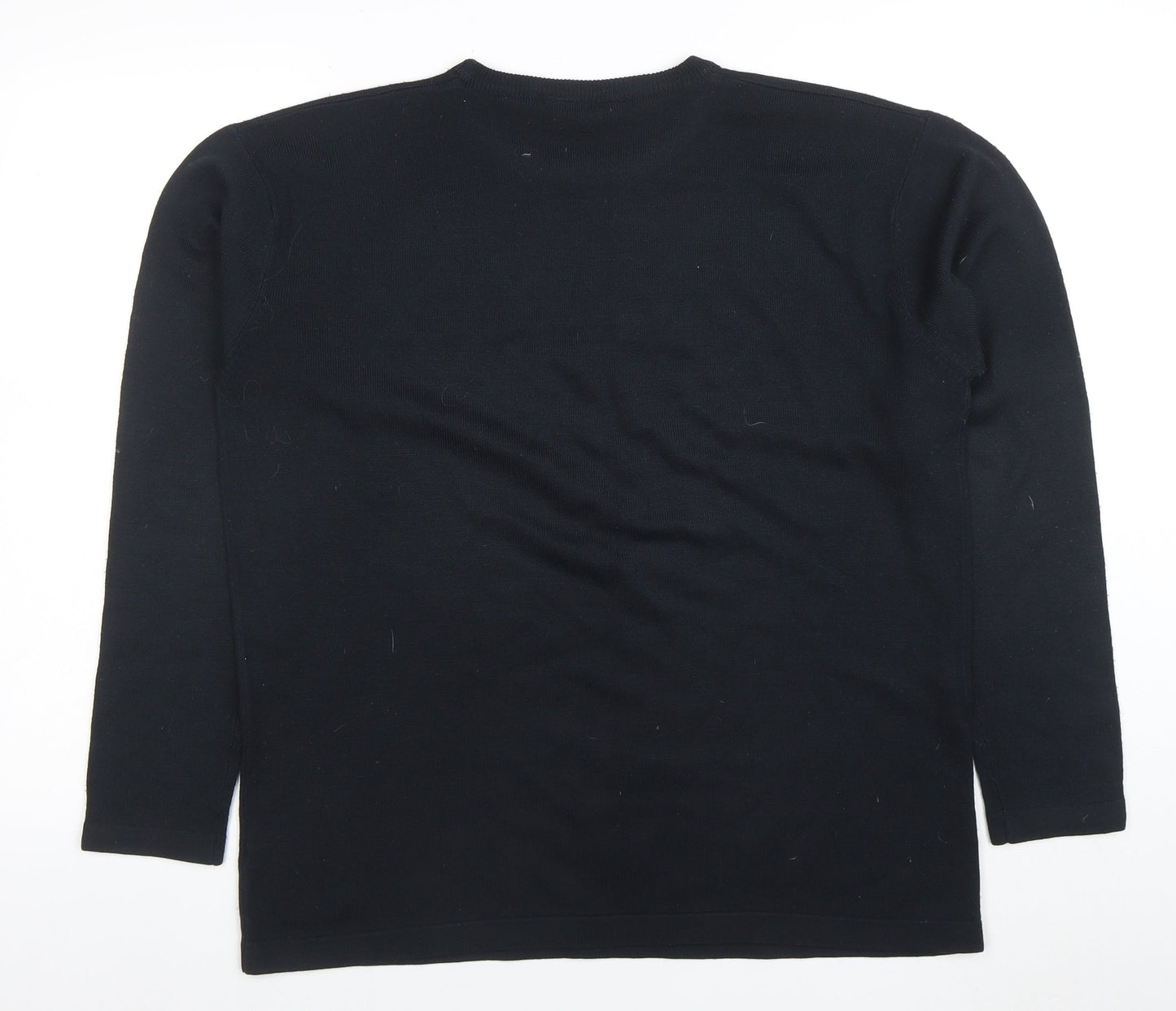 Cutting Edge Mens Blue Argyle Knit Crew Neck Acrylic Jumper M