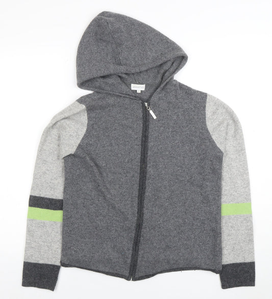 American Apparel & More Grey Wool Full Zip Hooded Women's M Jumper