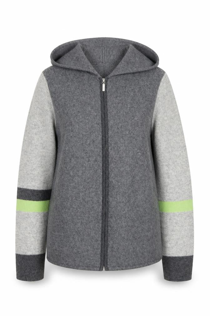 American Apparel & More Grey Wool Full Zip Hooded Women's M Jumper