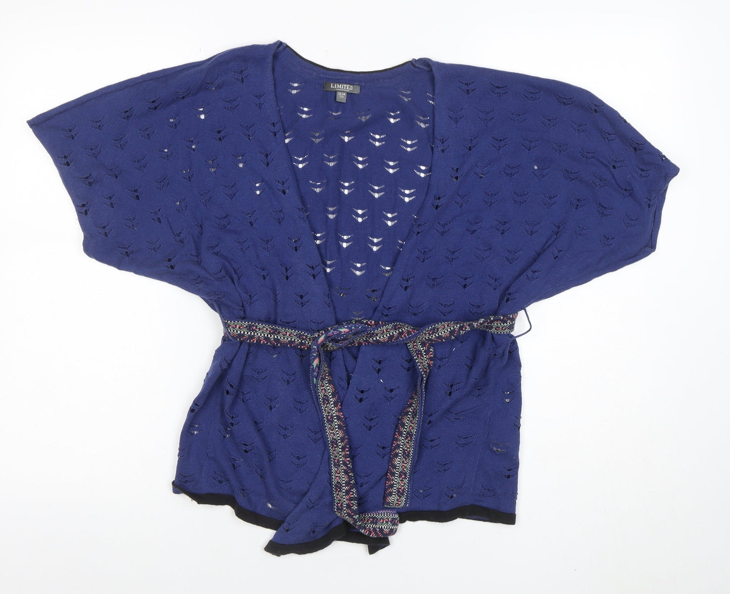 Marks and Spencer Teens Blue Open Knit Belted Cardigan XS