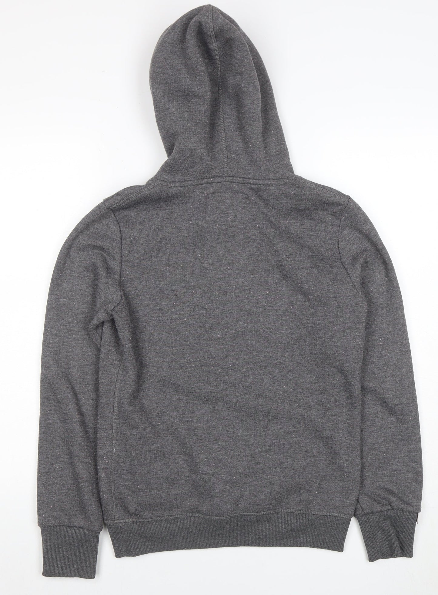 Superdry Women's Grey Pullover Hoodie XS Cotton Blend Graphic Print