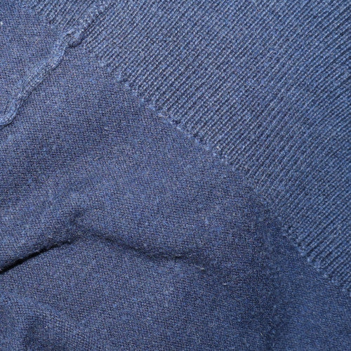 Tommy Hilfiger Men Blue Cotton Henley Jumper L Collared Knit