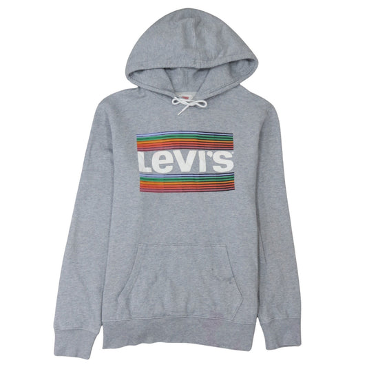 Levi's Men's Grey Pullover Hoodie M Rainbow Logo Graphic