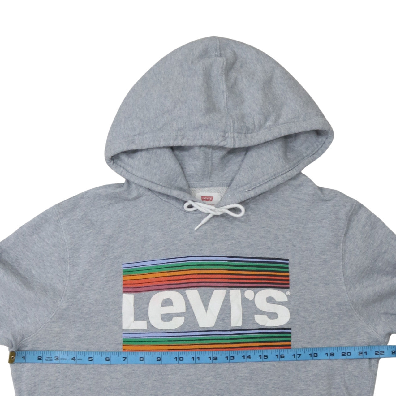 Levi's Men's Grey Pullover Hoodie M Rainbow Logo Graphic