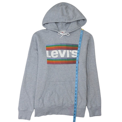Levi's Men's Grey Pullover Hoodie M Rainbow Logo Graphic