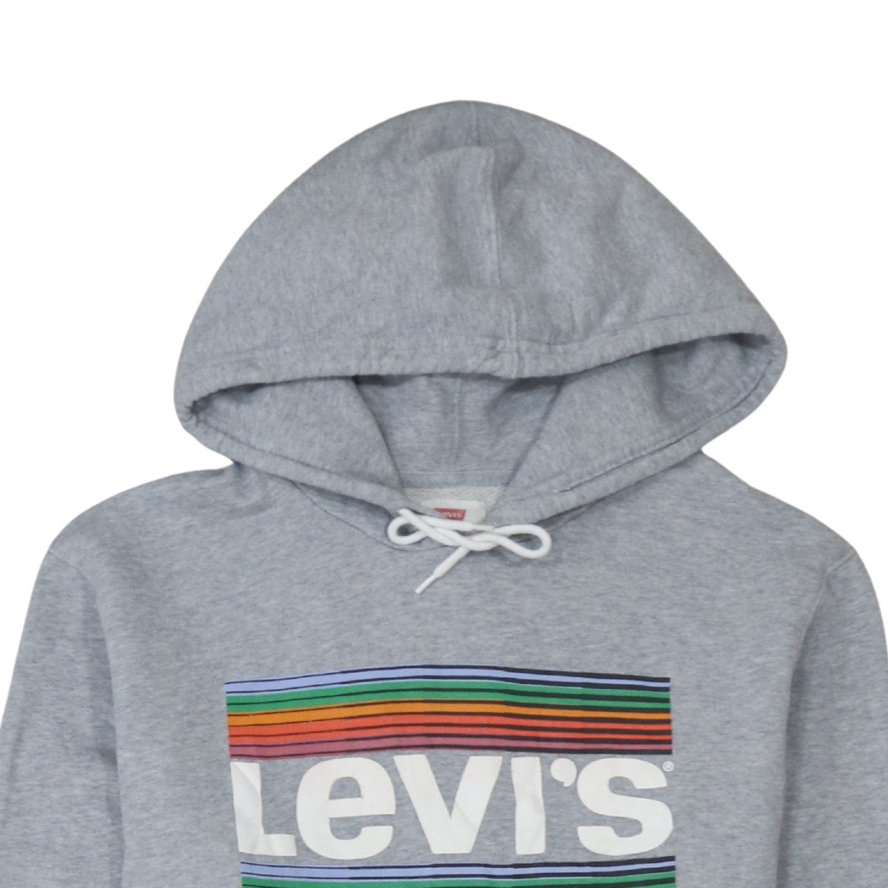 Levi's Men's Grey Pullover Hoodie M Rainbow Logo Graphic