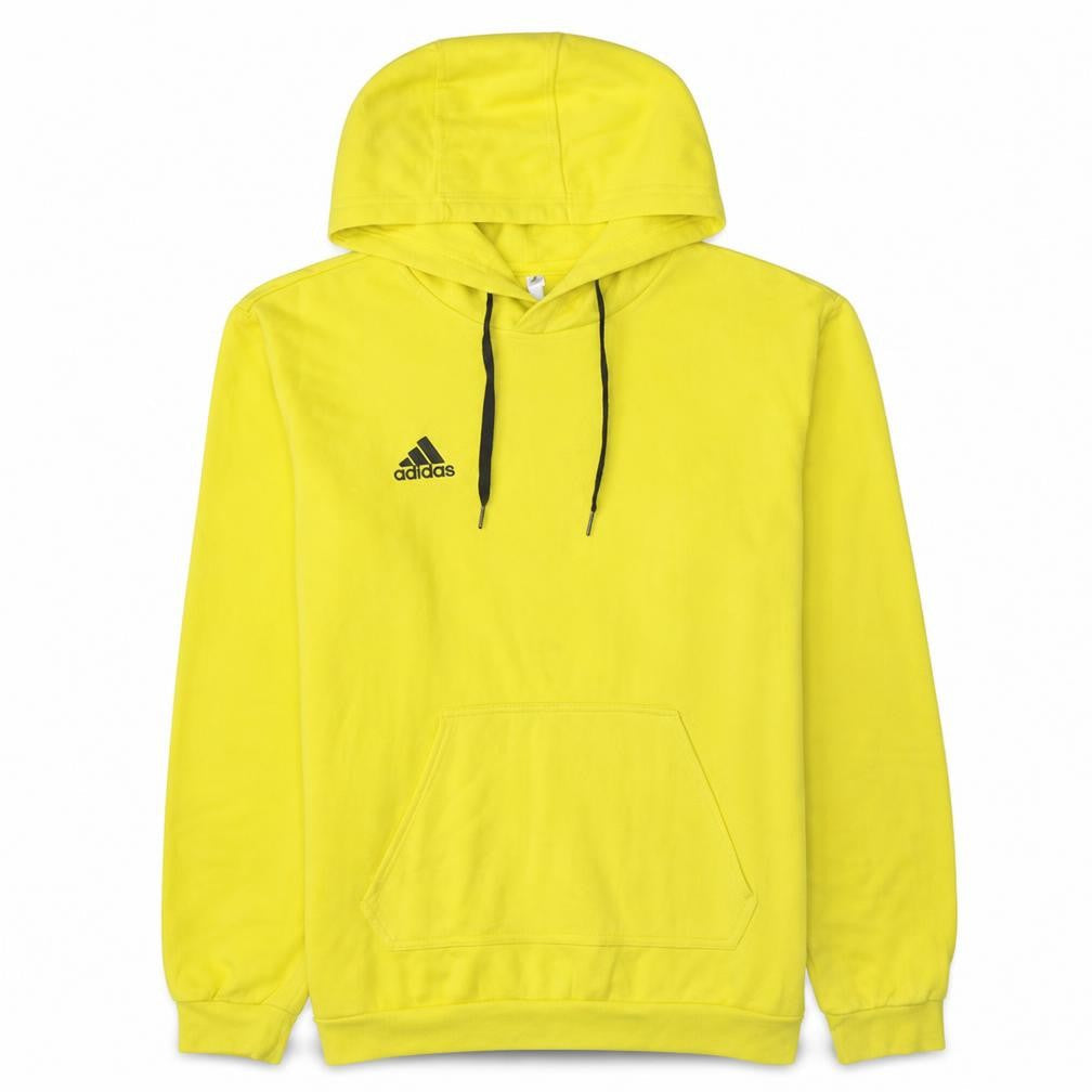 Adidas Men's Yellow Pullover Hoodie M Regular Fit Sports Fleece