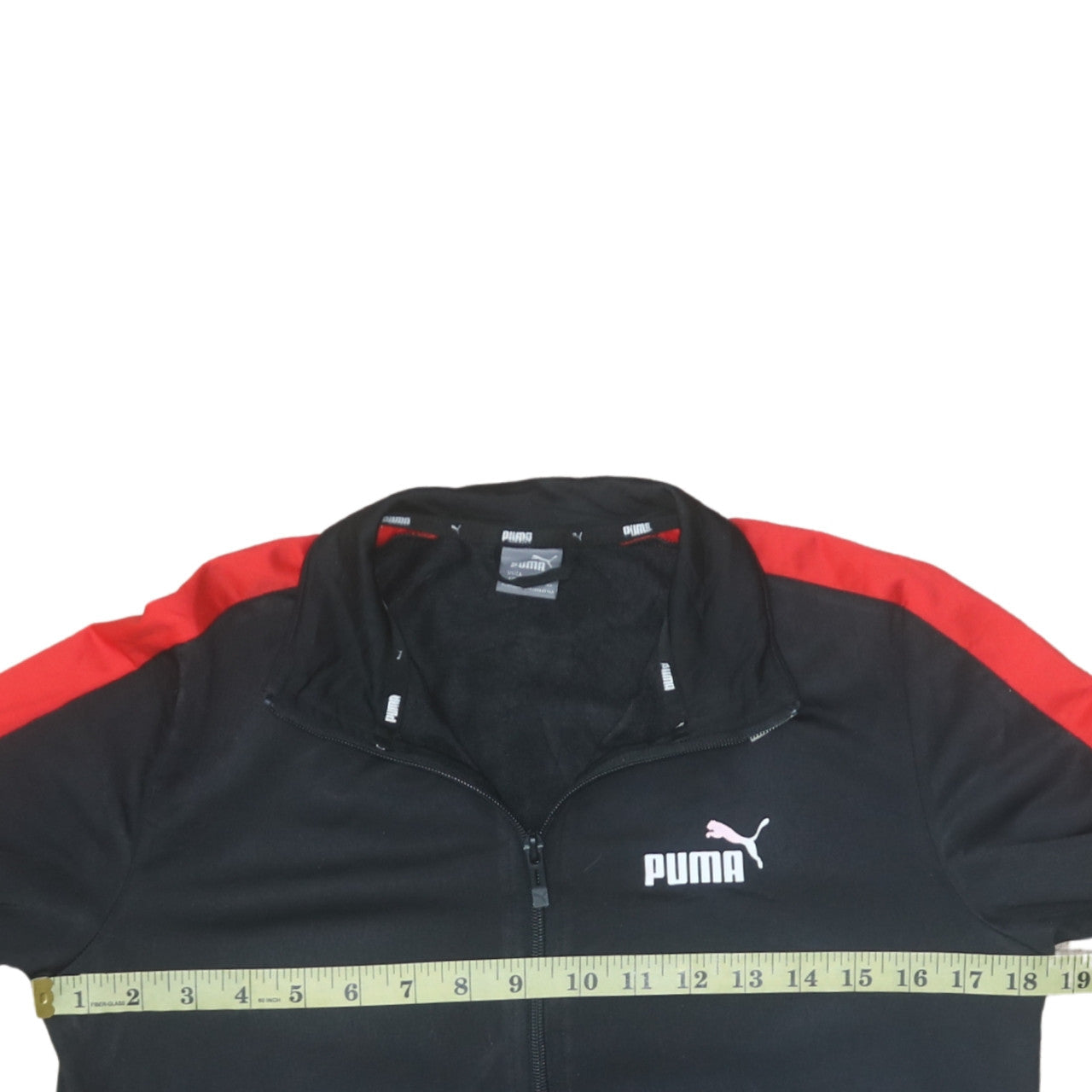 Puma Boys Black Red Full Zip Sweatshirt Size 13-14 Years Classic Fit