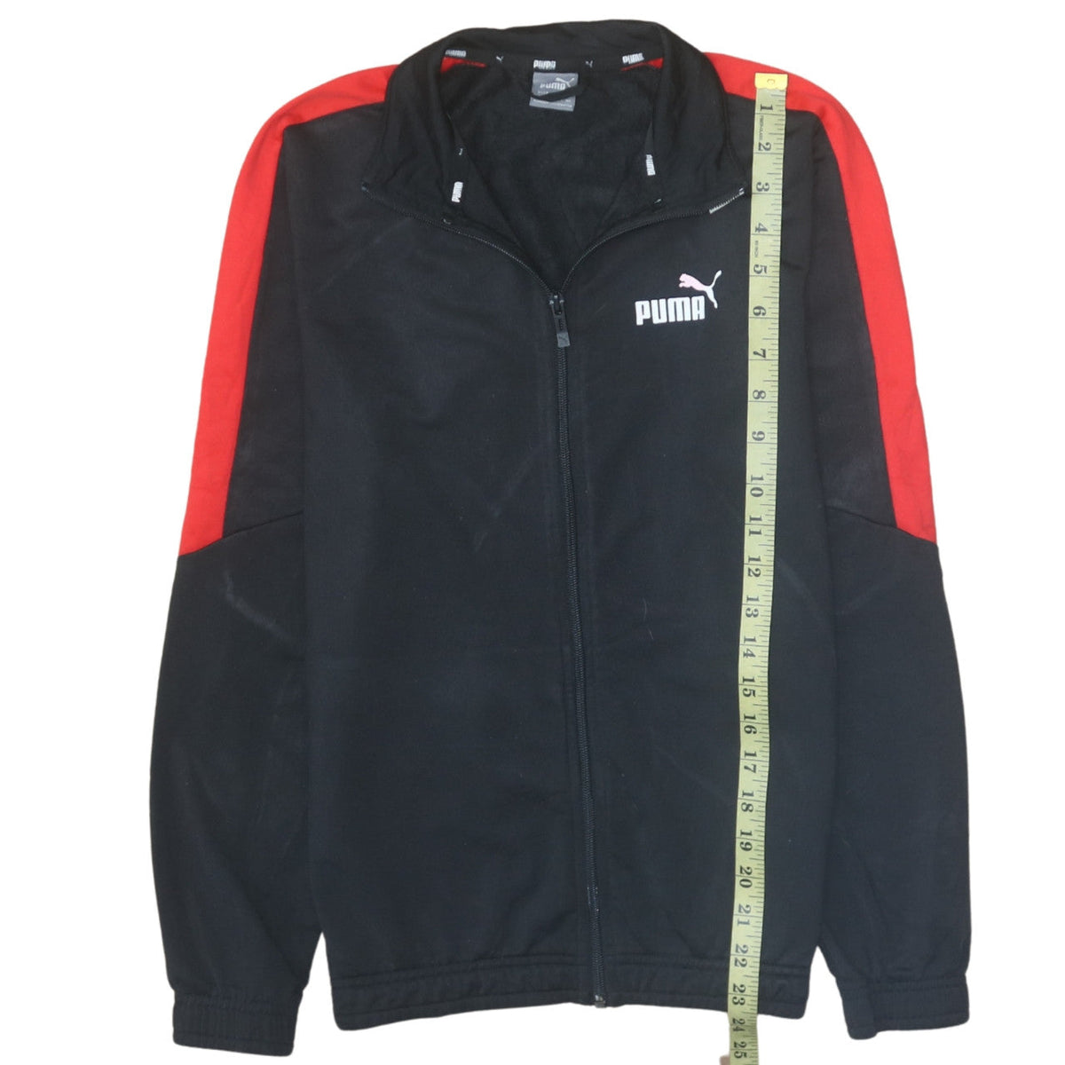 Puma Boys Black Red Full Zip Sweatshirt Size 13-14 Years Classic Fit