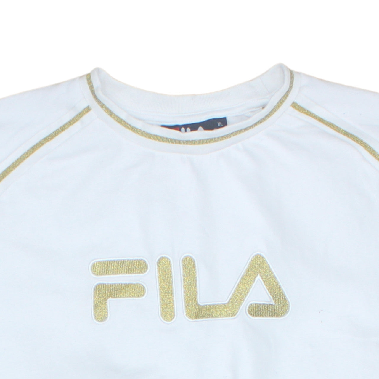 Fila Womens White Gold Trim Crew Neck Sweatshirt XL